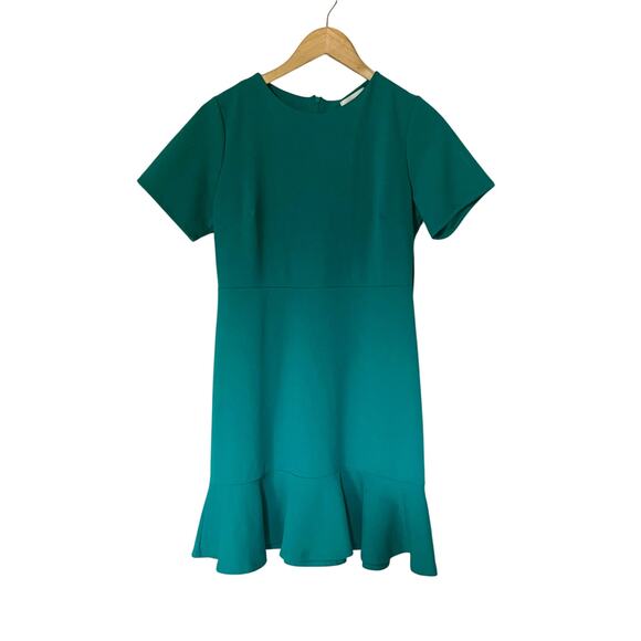 Aura Green Short Sleeve Flare Hem Dress Size M Medium - Picture 6 of 6